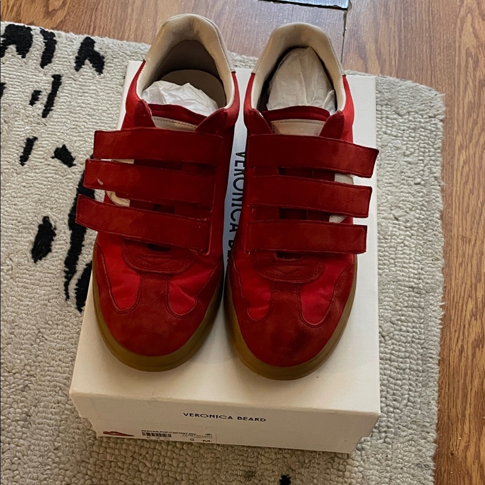 Veronica Beard Bold Red Sneakers